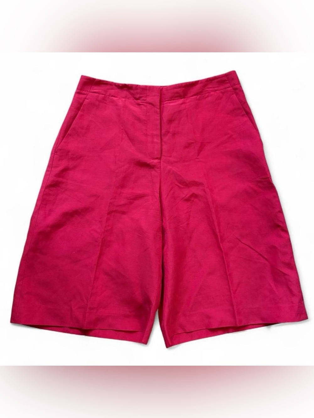 Lafayette 148 silk and linen red culottes shorts